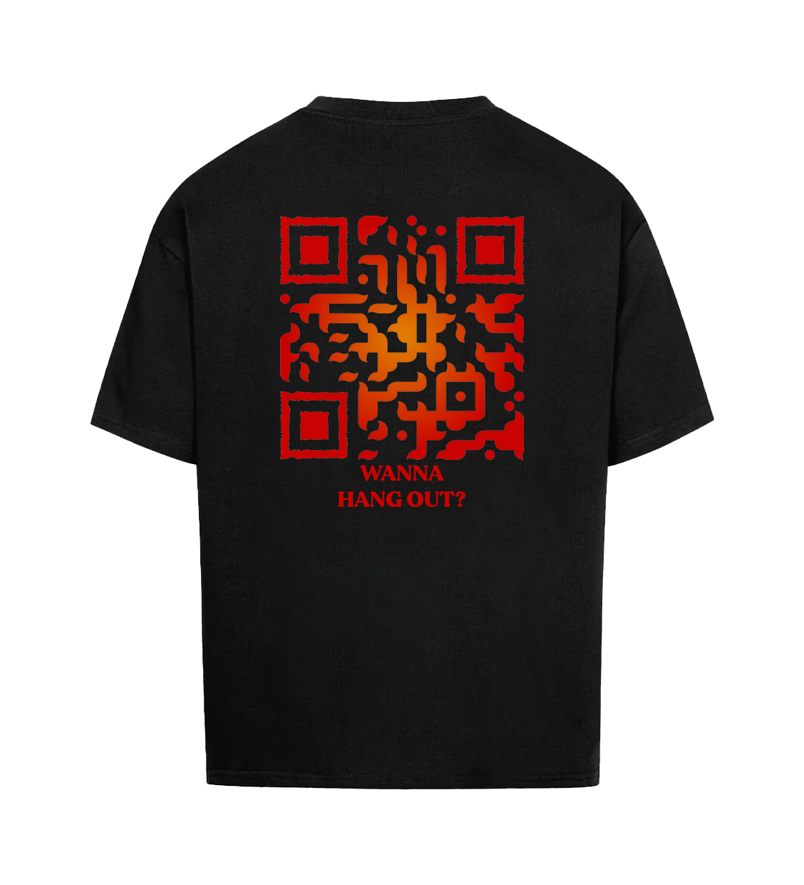 WANNA HANG OUT? Oversized QR Code Shirt Unisex