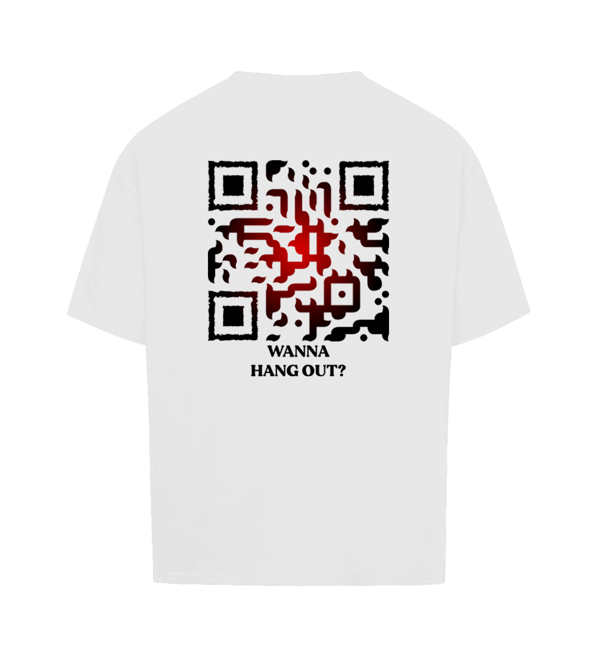 WANNA HANG OUT? Oversized QR Code Shirt Unisex